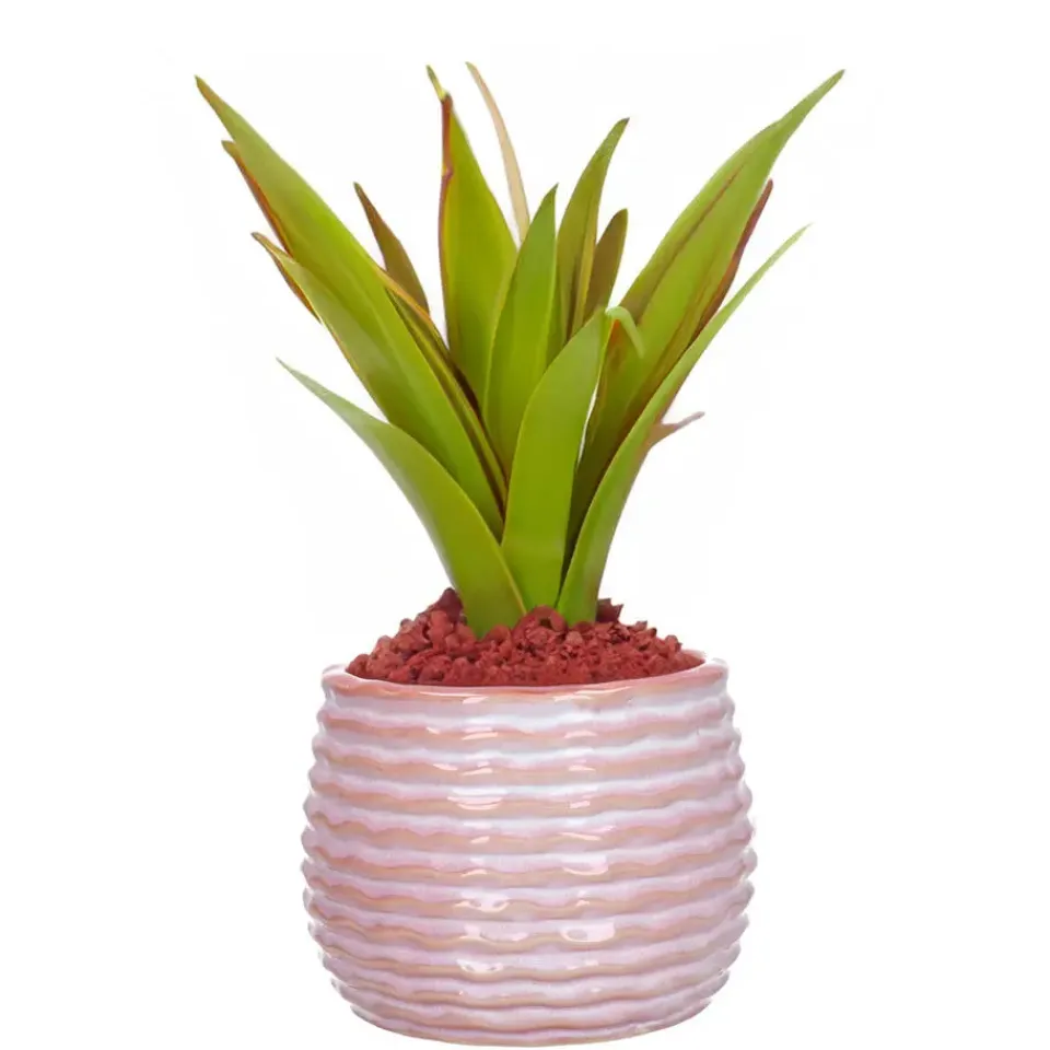 Ideas 4 Seasons Ideas4seasons Plantenpot ribbel - zachtroze - D14 x H10 cm Sale
