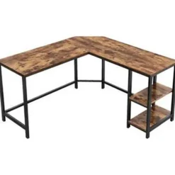 Parya Home Industrieel hoek bureau - MDF - Metaal - Zwart Best