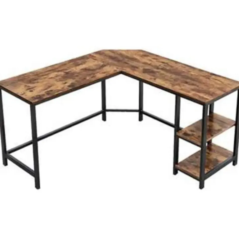 Parya Home Industrieel hoek bureau - MDF - Metaal - Zwart Best