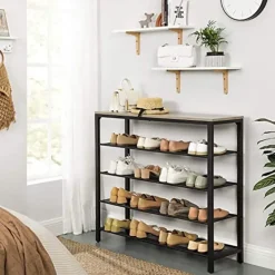 Vasagle Industrieel 5-vaks Schoenenrek, Schoenopberger Online
