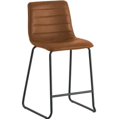 Dimehouse Industriële barkruk Mark cognac - Zithoogte 65 cm - Kunstleder - Bruin Online