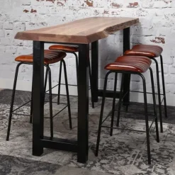 Dimehouse Industriële bartafel boomstam acaciahout Vince 150 cm - Hout - Bruin Sale