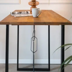 Dimehouse Industriële bartafel Vegas 130x70x110 cm Mangohout - Mangohout - Bruin Hot