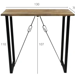 Dimehouse Industriële bartafel Vegas 130x70x110 cm Mangohout - Mangohout - Bruin Hot