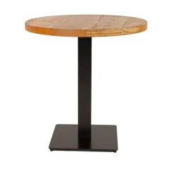 Dimehouse Industriële bistrotafel 70x70 rond metaal mangohout 70x70x73 cm Mangohout Online