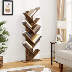 Merkloos Industriële Boekenkast - Vintage - 8 Planken - Hout - Bruin