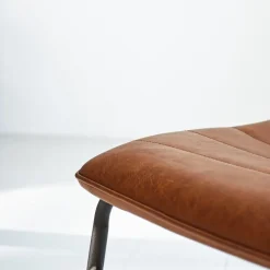 Dimehouse Industriële eetkamerstoel Mark cognac - Kunstleder - Bruin Discount