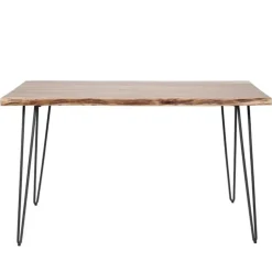 Dimehouse Industriële eettafel acaciahout Novi 130x70 cm - Hout - Bruin New