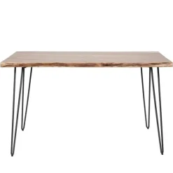 Dimehouse Industriële eettafel acaciahout Novi 130x70 cm - Hout - Bruin New