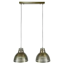 Dimehouse Industriële hanglamp Luisa 2-lichts metaal brons 38x95x150 cm Brons Best