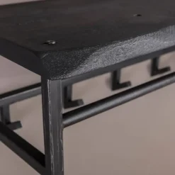 Dimehouse Industriële kapstok Yme acaciahout metaal - 30x100x27 cm - Hout - Bruin New