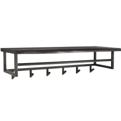 Dimehouse Industriële kapstok Yme acaciahout metaal - 30x100x27 cm - Hout - Bruin New