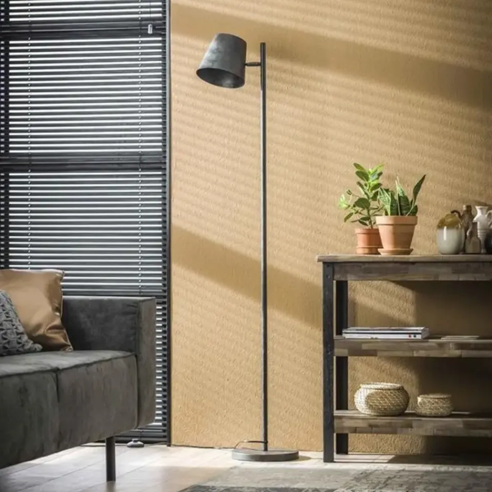 Dimehouse Industriële vloerlamp Sienna metaal antraciet - 157x37x157 cm - Metaal - Grijs New