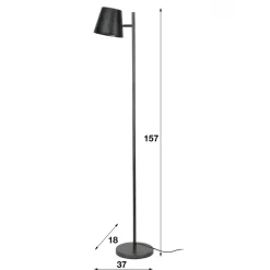 Dimehouse Industriële vloerlamp Sienna metaal antraciet - 157x37x157 cm - Metaal - Grijs New