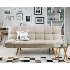 Beliani INGARO - Slaapbank 3-zits - Beige - Polyester Online