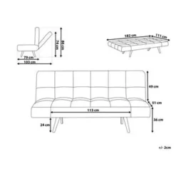 Beliani INGARO - Slaapbank 3-zits - Multicolor - Polyester Online