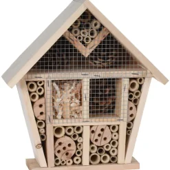 Merkloos Insectenhotel - naturel - hout - bijenhuis - 30 cm Hot