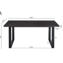 Interiax Eettafel 'Oliver' 180 cm Decor Donkerbruin Hot