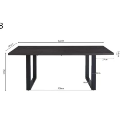 Interiax Eettafel 'Oliver' 200 cm Decor Donkerbruin Hot