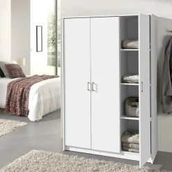 Interiax Kledingkast 'Amelie' - Wit - 3 Deurs - 180x120x54 cm Best