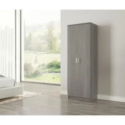 Interiax Kledingkast 'Amelie' - Grijze Eik - 2 Deurs - 180x60x40 cm