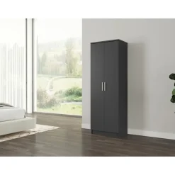 Interiax Kledingkast 'Amelie' - Antraciet - 2 Deurs - 180x80x40 cm Best