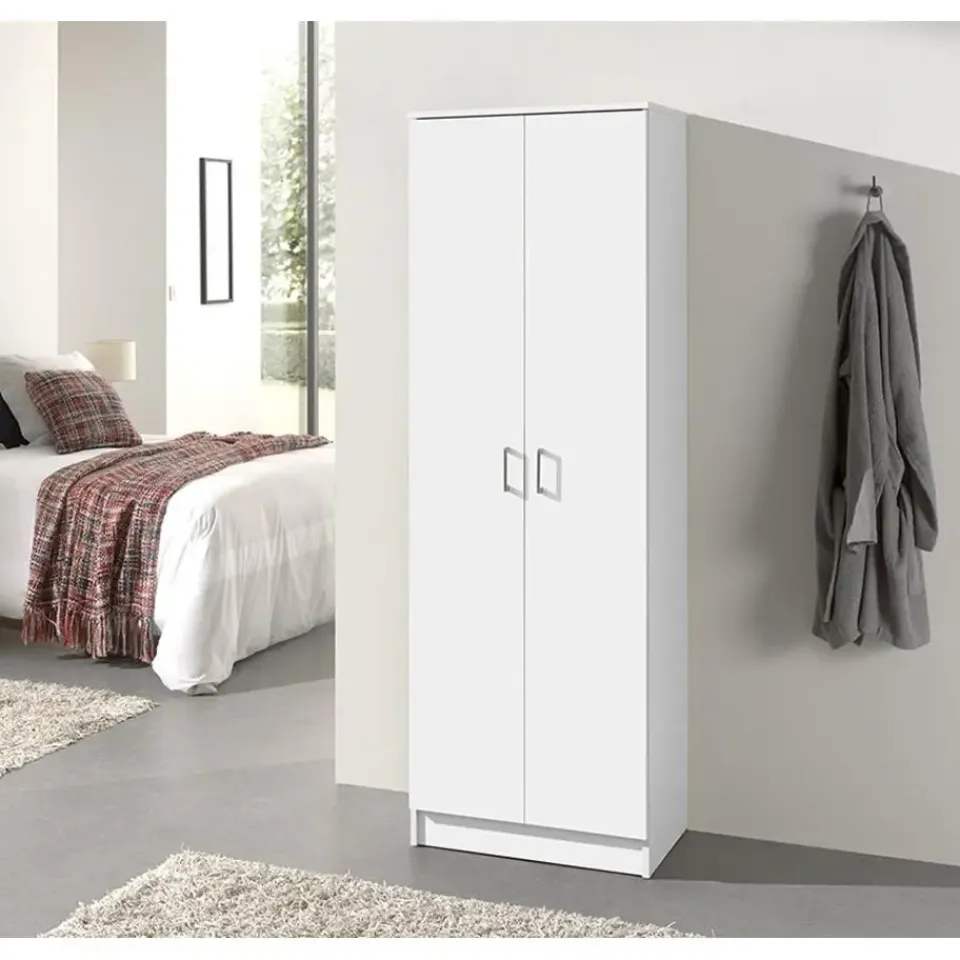 Interiax Kledingkast 'Amelie' - Wit - 2 Deurs - 180x60x40 cm