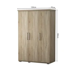 Interiax Kledingkast 'Mila' - Sonoma Eik - 3 Deurs - 183x120x52cm Hot