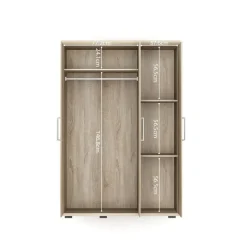 Interiax Kledingkast 'Mila' - Sonoma Eik - 3 Deurs - 183x120x52cm Hot