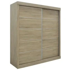 Interiax Kledingkast 'Mila' - Sonoma Eik - Schuifdeurkast - 197x182x52 cm Best