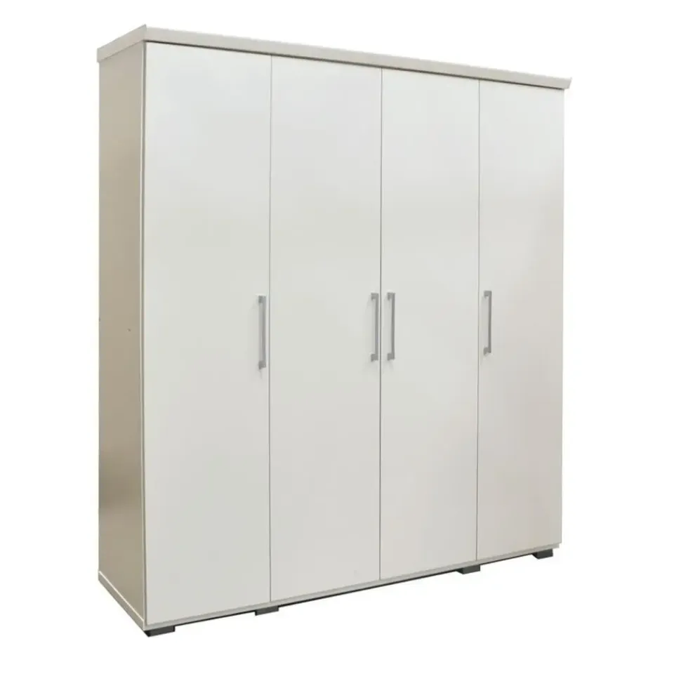 Interiax Kledingkast 'Mila' - Wit - 4 Deurs - 183x120x52cm Discount