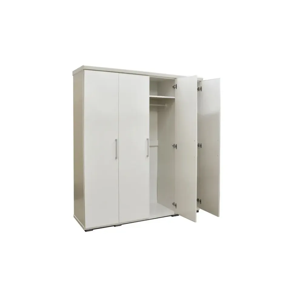 Interiax Kledingkast 'Mila' - Wit - 4 Deurs - 183x120x52cm Discount