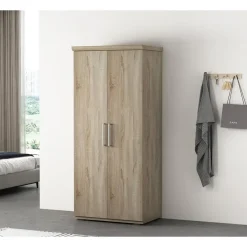 Interiax Kledingkast 'Mila' - Sonoma Eik - 2 Deurs - 183x80x52cm Online