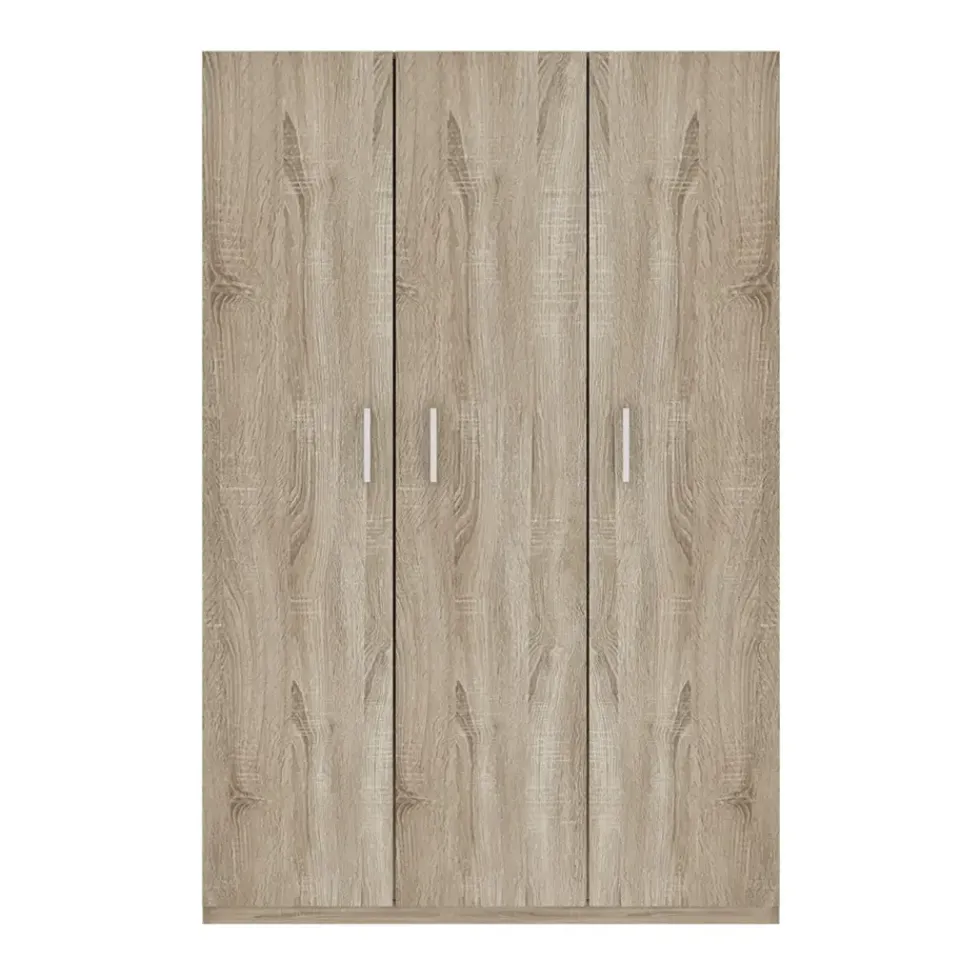 Interiax Kledingkast 'Mila' - Sonoma Eik - 3 Deurs - 180x120x42 cm New