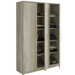 Interiax Opbergkast - Kledingkast 'Amelie' - Sonoma Eik - 3 Deurs - 180x120x40cm