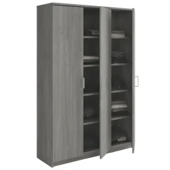 Interiax Opbergkast - Kledingkast 'Amelie' - Grijze Eik - 3 Deurs - 180x120x40cm