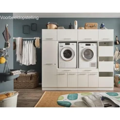 Interiax WASHWALL 'Mary' Wasmachine Opbergkast Wit - 162x50x67.5 cm Discount