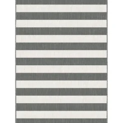 Eva Interior Interieur05 Buitenkleed Stripes Grijs/Wit dubbelzijdig - 230 x 160 cm Best