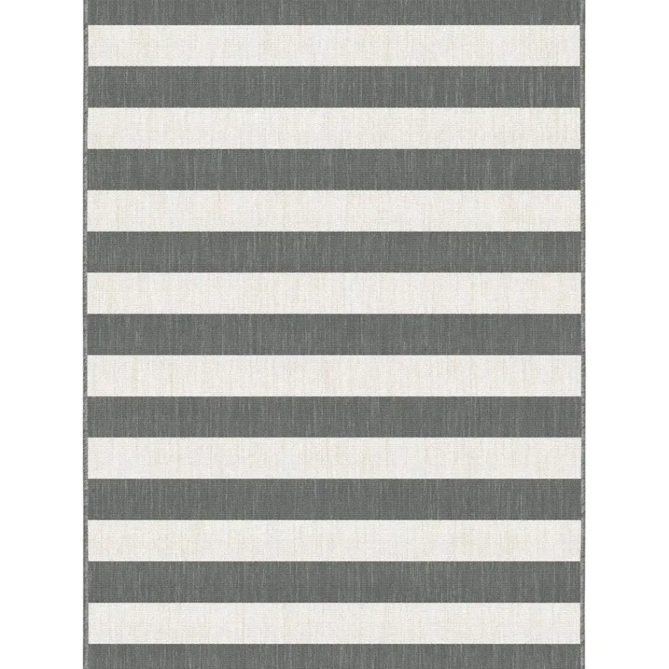 Eva Interior Interieur05 Buitenkleed Stripes Grijs/Wit dubbelzijdig - 230 x 160 cm Best