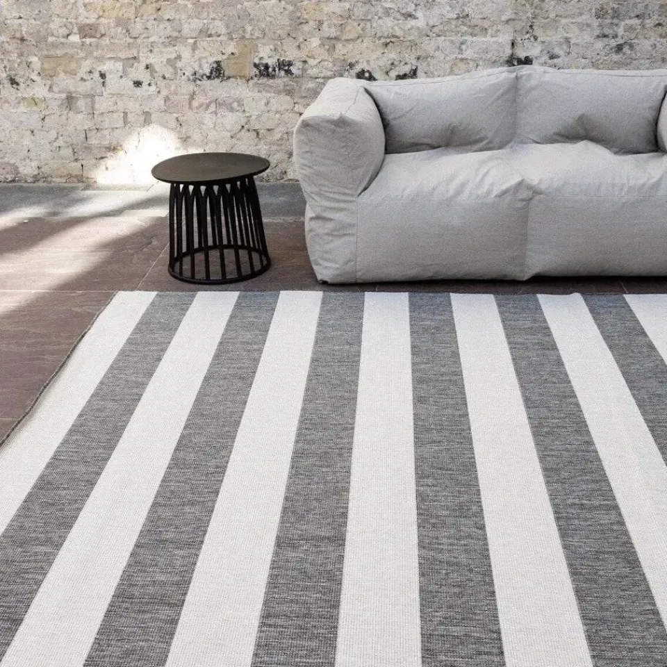 Eva Interior Interieur05 Buitenkleed Stripes Grijs/Wit dubbelzijdig - 230 x 160 cm Best