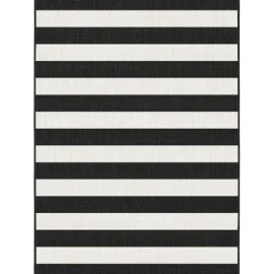 Eva Interior Interieur05 Buitenkleed Stripes zwart/wit dubbelzijdig - 290 x 200 cm Discount