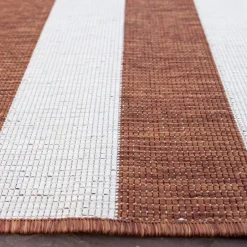Eva Interior Interieur05 Buitenkleed Stripes roest/wit dubbelzijdig - 340 x 240 cm Sale