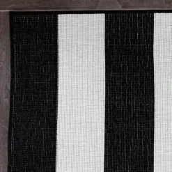 Eva Interior Interieur05 Buitenkleed Stripes zwart/wit dubbelzijdig - 230 x 160 cm Online