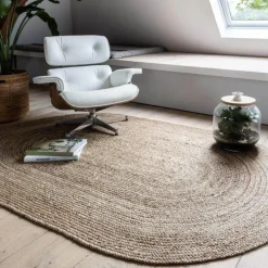 Interieur05 EVA Interior ovaal vloerkleed jute naturel - 120 x 180 cm Outlet