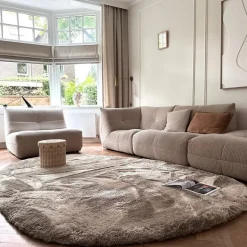 Interieur05 Hoogpolig vloerkleed Odelia beige/wit - 200 x 290 cm Discount