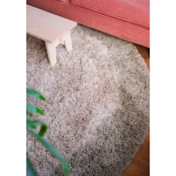 Interieur05 hoogpolig vloerkleed polyester Pilo groen/beige - 240 x 240 cm Clearance