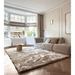 Interieur05 Hoogpolig vloerkleed Odelia beige/wit - 160 x 230 cm Best