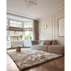 Interieur05 Hoogpolig vloerkleed Odelia beige/wit - 160 x 230 cm Best