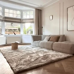 Interieur05 Hoogpolig vloerkleed Odelia beige/wit - 160 x 230 cm Best