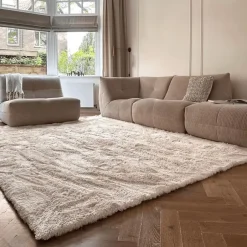 Interieur05 Hoogpolig vloerkleed Odelia beige/wit - 200 x 290 cm Best